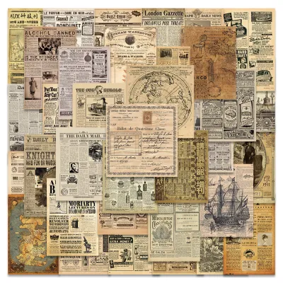 xs651-35 pcs vintage parchment graffiti waterproof sticker