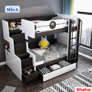 [ Freeship HCM] [ Trả góp 0%] [ Clip thực tế ] Giường tầng thông minh Ohaha có nhiều tủ nhiều hộc - GTTM027