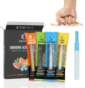 ยาสูดพ่นไร้ควัน Cigtrus – ช่วยเลิกตามธรรมชาติ – ไม่ใช้ไฟฟ้า ปราศจากนิโคติน และปลอดภัยสำหรับการเดินทาง – ช่วยลดความอยาก แทนที่นิสัยไม่ดี และสนับสนุนการล้างพิษปอด – ชุดหลากหลายรสชาติ 4 รส