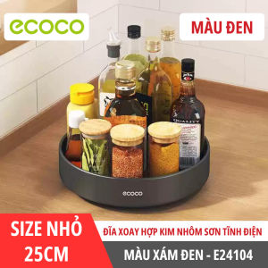 Đĩa xoay ECOCO nhôm tĩnh điện thế hệ mới | Khay đựng gia vị Kệ mỹ phẩm trái cây đa năng cao cấp