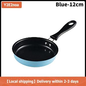 【Local shipping】 Mini Frying Pan thép không gỉ ngăn chặn Stick cảm ứng nồi tròn ăn sáng nhỏ Fry Egg Pan với dài xử lý Nhà Bếp Tiện Ích