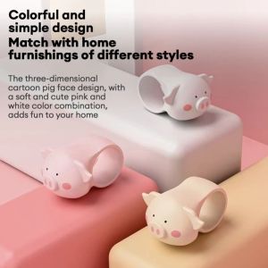 Bộ 3 Chặn Cửa Cao Su Hình Heo – Giảm Tiếng Ồn Chống Va Đập Bảo Vệ Tường Màu Pastel Xinh