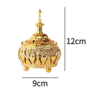 Bisa COD Tempat Bakar Dupa mabkharah Kerucut Warna Emas Arab Bahan Logam Warna Emas Dupa Burner Home Office Teahouse Gunakan Buddha Dupa