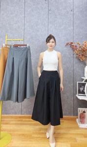 Quần váy nữ dáng dài Thun Thời Trang MÀU ĐỎ ĐÔ -QVD