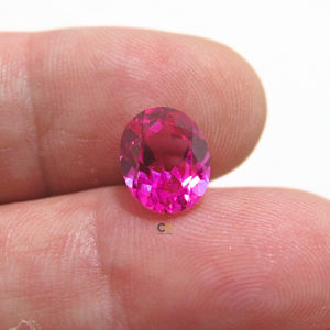 CG Premium Lab-Created Corundum Pink Tourmaline Oval Gemstone 10x8mm custom made for Pendant Ring