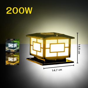 โคมไฟหัวเสาโซล่าเซลล์ 200W 300W 400W 500W กันน้ำ LED 2 in1 ปรับได้ 2 แสง แสงสีวอร์มไวท์ แสงสีขาว โคมไฟหัวเสา ไฟโซล่าเซลล์