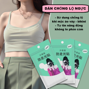 Bịch 36 Miếng dán chống lộ ngực miếng dán chống rò rỉ ở ngực và cổ miếng dán hai mặt dán dây đeo vai