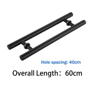 Stainless 304 matte black H-type Glass/Wood Door Handle 1.0mm Thick 60/90/120