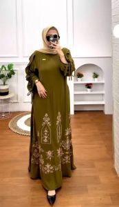 REALPICT COD DRESS AMERA BORDIR BAHAN AIRFLOW CRINGKEL PREMIUM LD 110 PB 140 TERBARU TERMURAH BEST SELLER TANGAN PERTAMA KONVEKSI