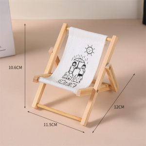 DORADO Cotton Doll Doll Chair Wooden Mobile Phone Holder Beach Chair Ornament Mini Toy Model Mini Doll Accessories Summer Vacation