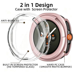 Hard PC Glass Case for Samsung Galaxy Watch 9 Classic 46mm 44mm 40mm Case Tempered Glass Anti-scratch Film for galaxy watch 9 Bumper Protective Cover