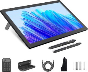 HUION KAMVAS Pro 19 4K UHD Drawing Tablet with Touch Screen 96% Adobe RGB Drawing Monitor with 1.07 Billion Colors PenTech 4.0 Stylus PW600 16384 Pen Pressure Slim Pen Keydial Mini 18.4inch