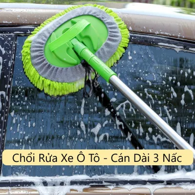 Chổi Lau Xe Ô Tô - Chổi Rửa Xe Ô Tô Kéo Dài 3 Nấc Chuyên Dụng (Có Bán Lẻ Đầu Chổi)