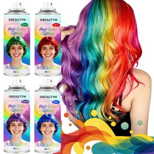 4 Colors Temporary Hair Color Spray For Kids Women MenWashable Natural Hair Wax ColorQuick Drying Non-Sticky Hair Color Spray for PartyHalloweenCosplay DIYChristmas. (RedBluePurpleGreen)