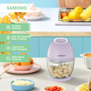 SAMONO Mini Baby Food Blender 450ml – Portable Wireless USB Rechargeable Puree & Veggie Chopper SW-L6