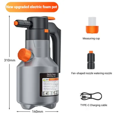 SOARFLY 2L Car Wash Nozzle Foam Spray Bottle Automatic Watering Car Wash Detailing Electric Booster PA 8 Bar Max Pressure 电动泡沫喷雾