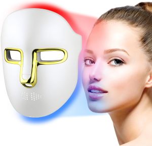 HSA FSA Red Light Therapy for Face Mask – LED Face Mask Light Therapy with Red Blue LED and Infrared Light Anti-Aging Blemish Repair Treatment