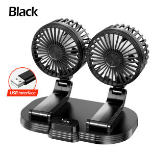 Car Fan Double Head Fan 360° Rotatable High Speed Air Conditioning USB Fan Air Cooling Mini Fan Car Truck Kipas Kereta 汽車双头風扇