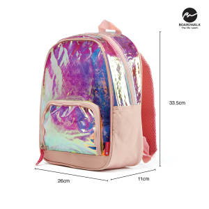 Boardwalk Rapthalia School Girls Backpack with Holographic Design