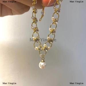 [COD] Man YingLie 2022 New Sweet Romantic Rhinestone Crossed Colour Bracelet Set Accessories For Womans Party Korean Fashion Jewelry