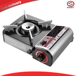 【Alloet】 Portable Butane Camping Stove with Adjustable Flame Lightweight Outdoor Cooking Appliance for Hiking and Emergency