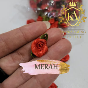 Bunga Kucai Mini / Bunga Mawar Kucai -/+ 144 pcs aplikasi pita souvenir bahan craft