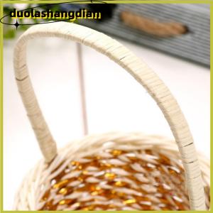 [Duola] 1pc Woven Flower Basket Hand-Held Basket Wedding Party Decorative Basket