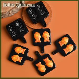 Eelux 1 Bộ Dollhouse Mini Taiyaki khuôn nướng chảo thu nhỏ mặt hàng Om cá hồng khuôn thực phẩm nhà búp bê phụ kiện nhà bếp đồ chơi