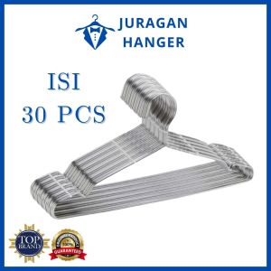 Juragan Hanger - Gantungan Baju Anti Karat Isi 30 pcs Harga Promo Murah Hemat Hanger Kawat Stainless