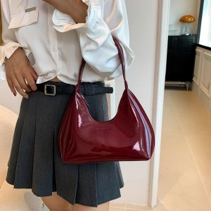 Womens Bag Patent Leather Tote Bag Versatile Fashion Shoulder Bag Satchel Hobo Bag Girl Brand Designer Zipper Small Handbags2026
