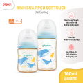 [MỚI 2025] Bình Sữa Pigeon PPSU Softouch Baby-Friendly World 160ml/240ml - Nhiều Hoạ Tiết. 