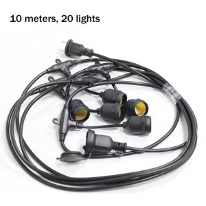 10 meters with 20 outlets Outdoor LED String Light E27 Cafe Garden Weatherproof Hanging Bulb LED chandelier strings