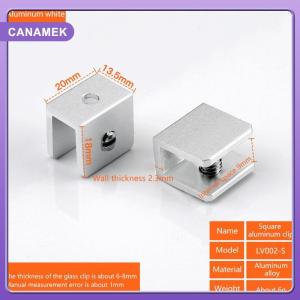 【CANAMEK】 4PCS Square Glass Clamps Glass Clamp Holder Shelf Clip Aluminum Bracket Support For 5mm 6mm 8mm 10mm 12mm Thickness Board