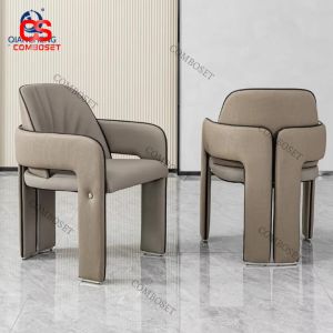 Ghế Ăn Da Tay Vịn Liền Khối Phong Cách Modern Luxury