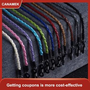 【CANAMEK】 Dày xoắn kính mát da dây chuỗi Kính bện kính dây buộc dây đeo thể thao ngoài trời không trượt kính phụ kiện