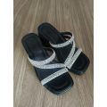 Dép nữ cao gót - đế PU cao 6 phân - 3 quai xoàn  - ( MS. 11 ) DéP Shoes GiàY Jean. 