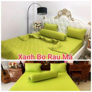 Bộ grap thun lạnh Hàn Quốc màu xanh lá xanh bơ bộ ga thun
