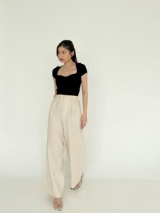 OFEYA - Aira Cullote Pants - Celana Panjang Linen Wanita - Highwaist Pants