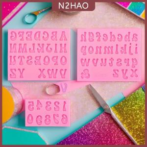 N2HAO 3D Thư Số Silicone Fondant Khuôn Mẫu Sô Cô La Bánh Khuôn Mẫu Bánh Trang Trí Tự Làm Công Cụ Thạch Cookie Nướng In Ấn Khuôn