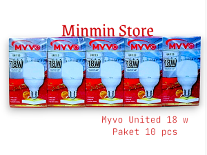 BOHLAM MYVO UNITED 18 W PAKET 10 PCS / BOLA LAMPU GARANSI MYVO / MYVO UNITED 18W lampu