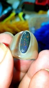 Batu Cincin Kalimaya Black Opal Solid Asli Banten