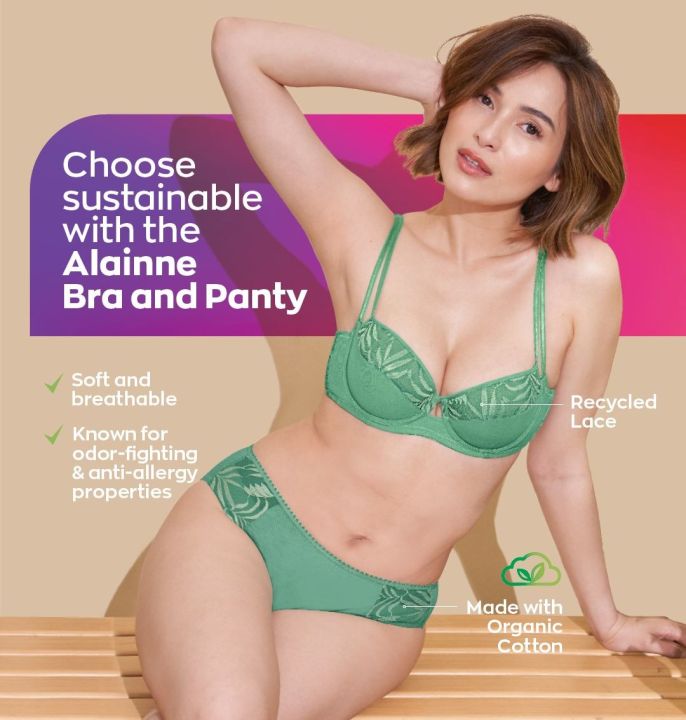 Avon Bra ~ Alainne Organic Cotton Underwire Bra and Panty. Sold