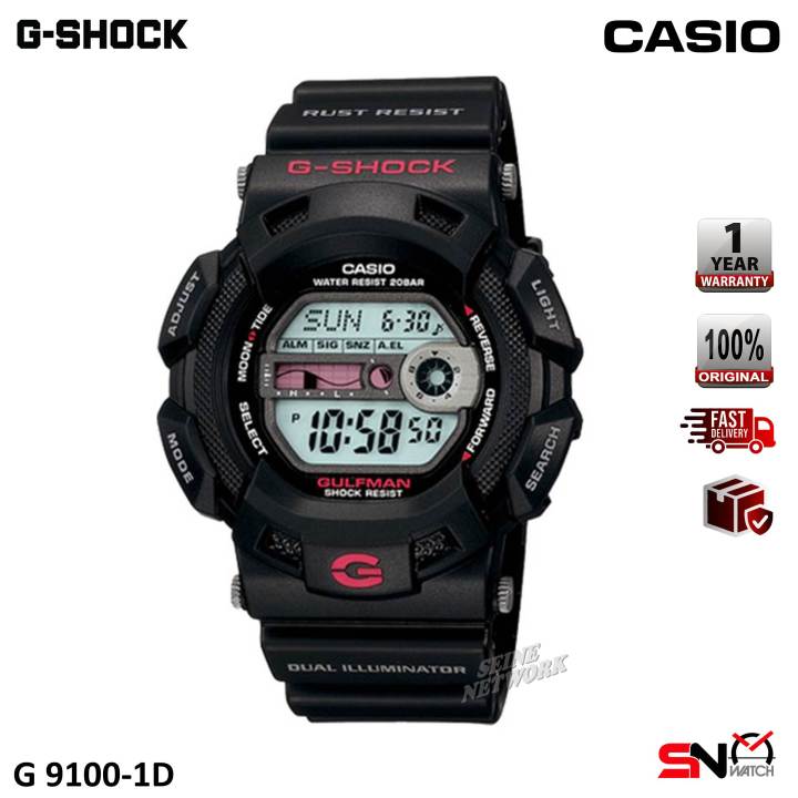 Casio G Shock G 9100 Gulfman Series Digital Black Resin Band Men Sports Watch Jam Tangan Lelaki Lazada