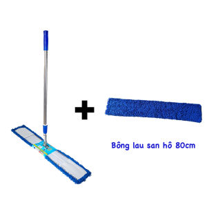 Cây lau nhà công nghiệp 80cm cây lau bẹ san hô sợi microfiber siêu sạch lau trường học bệnh viện toà nhà khu công nghiệp