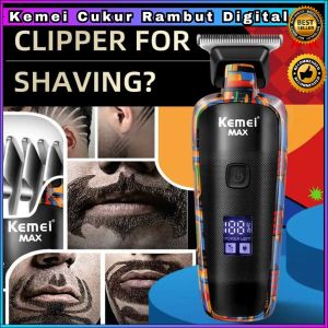 COD Kemei Cukur Rambut Professional Barber Hair Clipper Digital Display - Max 5090 / Alat cukur rambut jenggot kemei super tajam baterai tahan awet elektrik potable tanpa kabel di cas charge paket lengkap unik elegan keren terbaru terlaris bagus top viral