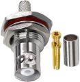 Brass BNC Female 75ohm 50ohm Crimp Connector BNC Female Bulkhead Jack Mount Connector Waterproof for RG316 RG 174 RG58 RG142 RG400 LMR195 LMR100 Q9 female Cable RF Connector Coaxial Cable. 