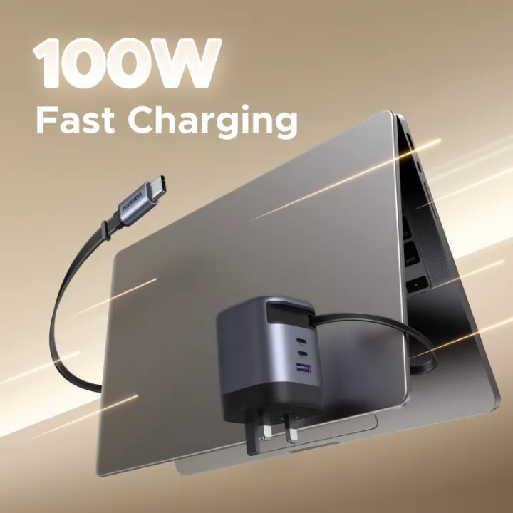 UGREEN%20100W%20GaN%20Retractable%20Cable%20Charger%202xType-C%201xUSB-A%20for%20for%20iPhone%2017%2016%20Pro%20Max%20iPhone%2017%20Pro%20iPhone%2017%20Air%20iPhone%2017%20Samsung%20Glaxy%20S26%20S25%20Ultra%20Super%20Fast%20Charging%202.0%20Model:65587%20-%20Image%202