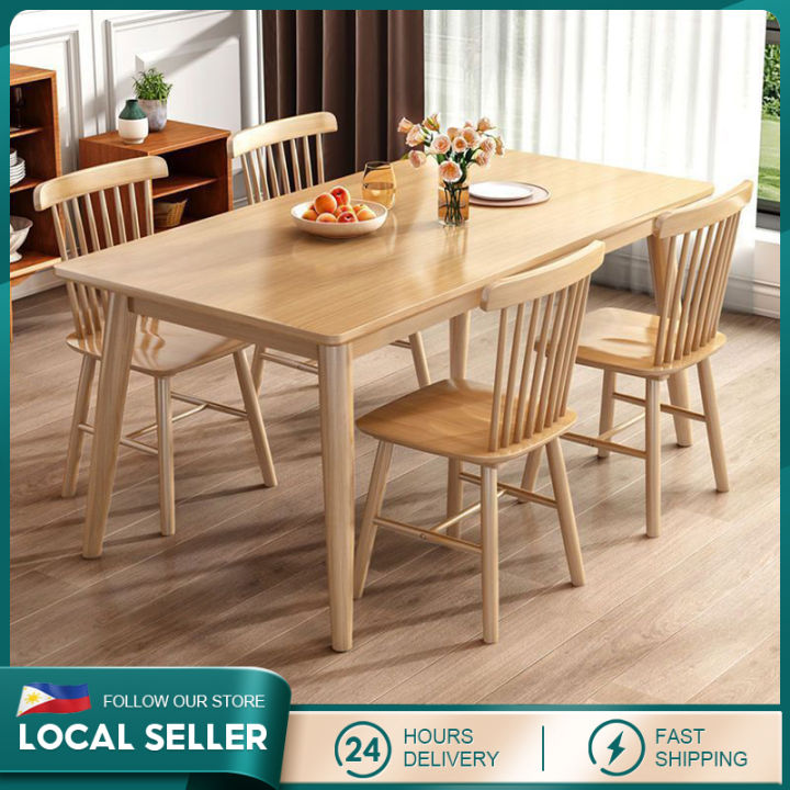 4-seater Dining Table Set Nordic Style Dining Table, Solid Wood 120CM