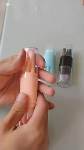 แปรงแต่งหน้า แบบพกพา สองหัว แปรงอายแชโดว์ แปรงแป้งฝุ่น เครื่องมือเสริมความงาม 5-in-1 เหมาะสำหรับเด็กผู้หญิง แปรงเดินทาง จำเป็น