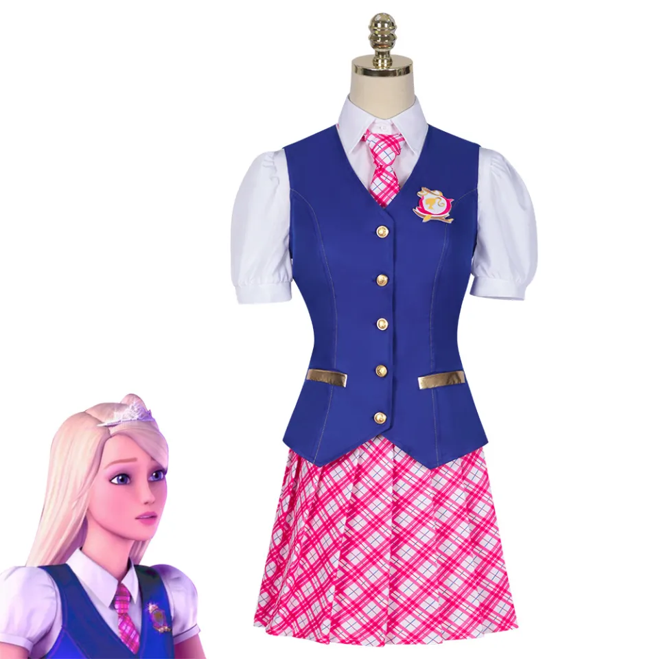 Movie Barbie Delancey Devin Cosplay Costume Princess Charm School Uniform DE  Wen Woman Skirt Suit Set Halloween Costume | Lazada.co.th